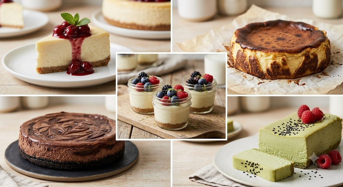 A selection of cheesecakes